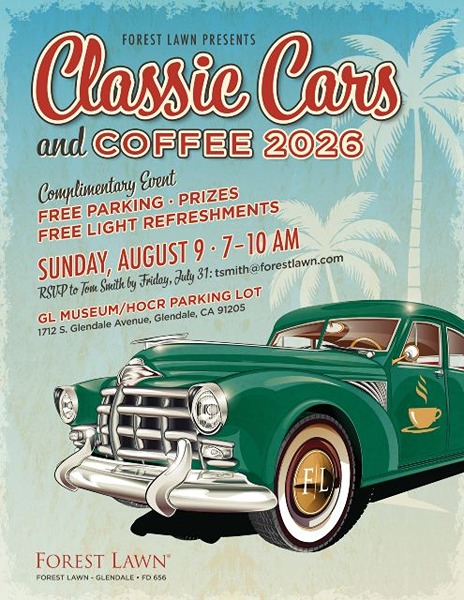 Forest Lawn Cars And Coffee flyer August 2026